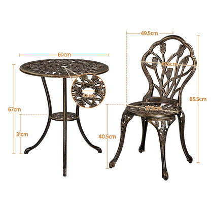 Bistro Set Table with 2 Chairs
