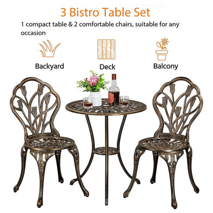 Bistro Set Table with 2 Chairs