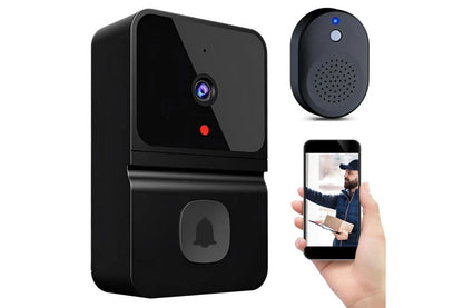 Side angle of video doorbell highlighting compact size