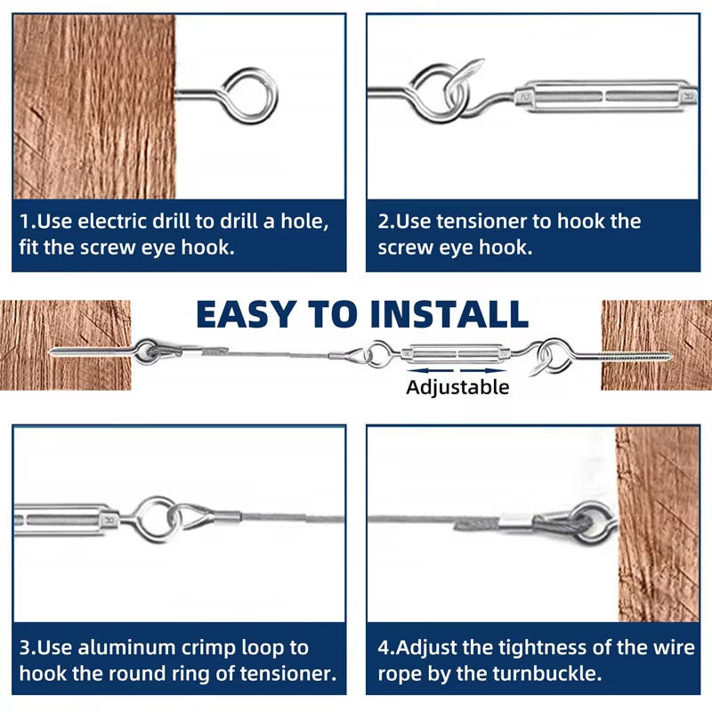 Stainless Steel Wire Rope Cable Kit