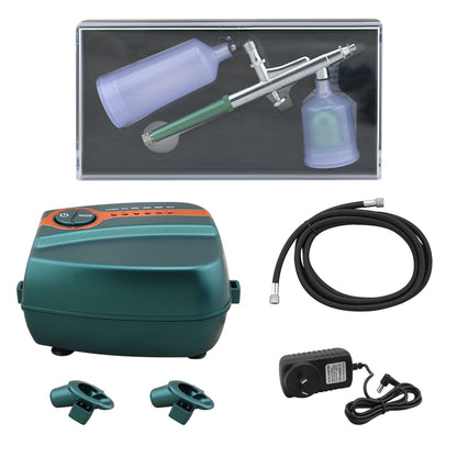 Side view of air compressor with power adapter connected