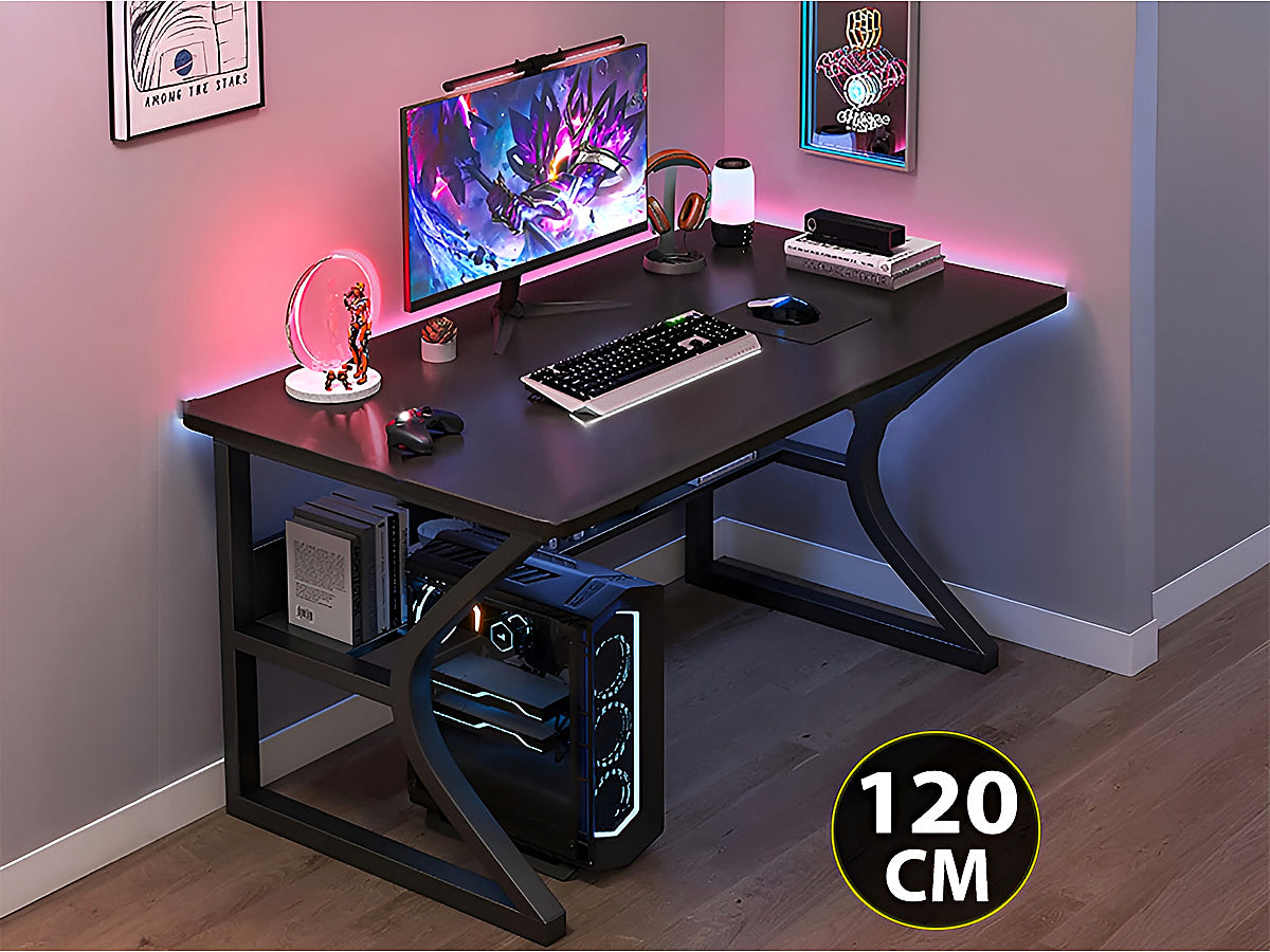 Close up of waterproof black MDF surface on computer desk