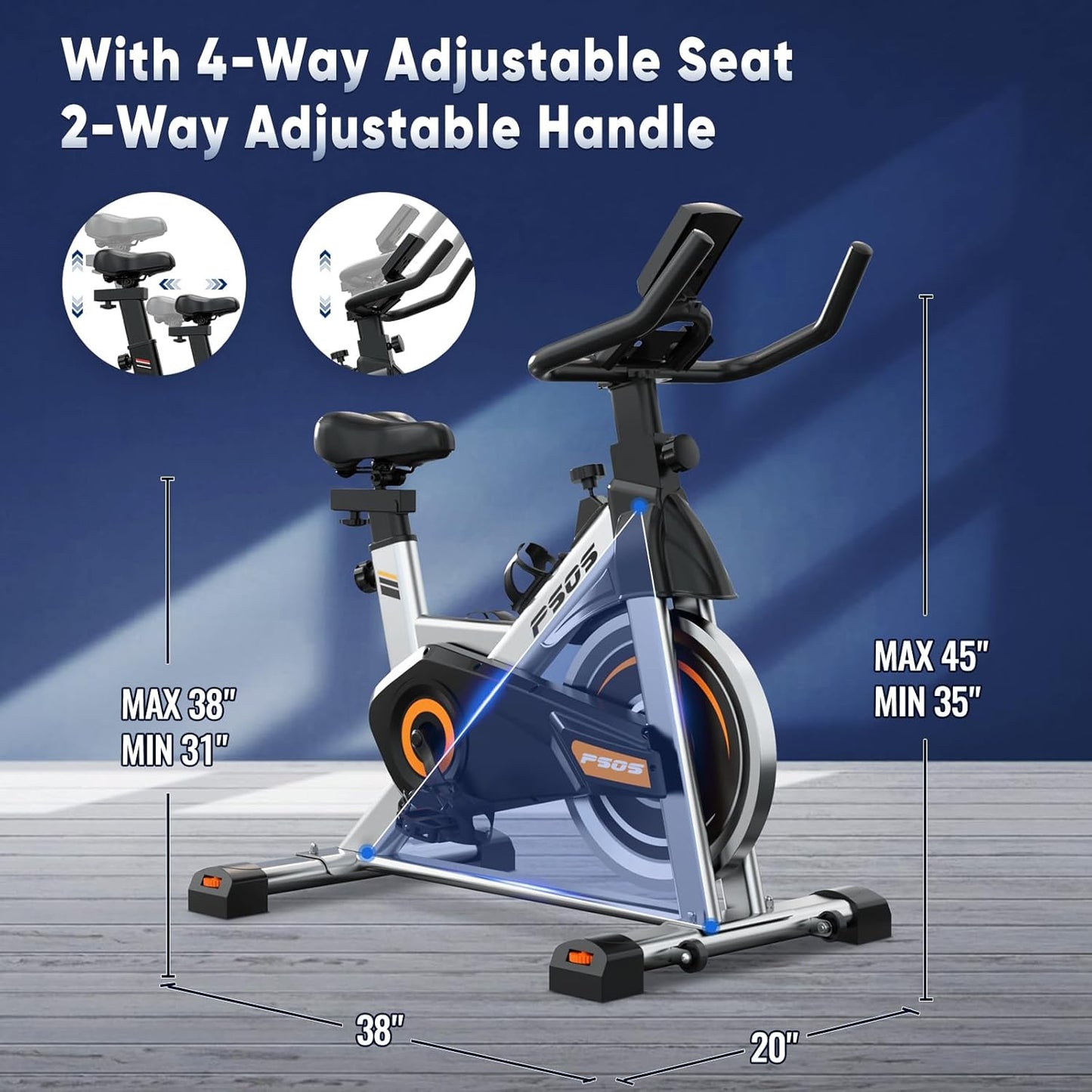 Heavy duty flywheel of spin bike for stable cycling sessions