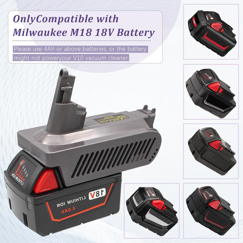 Milwaukee 18V Battery to Dyson V10 Adapter Converter