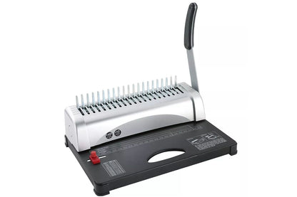 Close up of comb binding machine adjustable margin settings