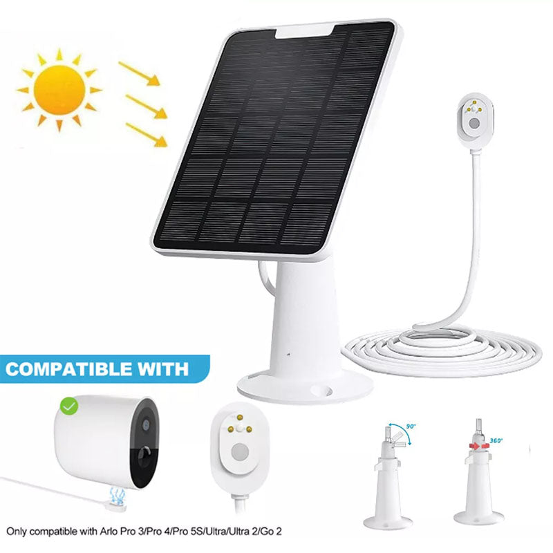 Solar Panel Charger for Arlo Pro 3 Pro 4 Pro 5S Ultra 1 Ultra 2 Go 2 Floodlight