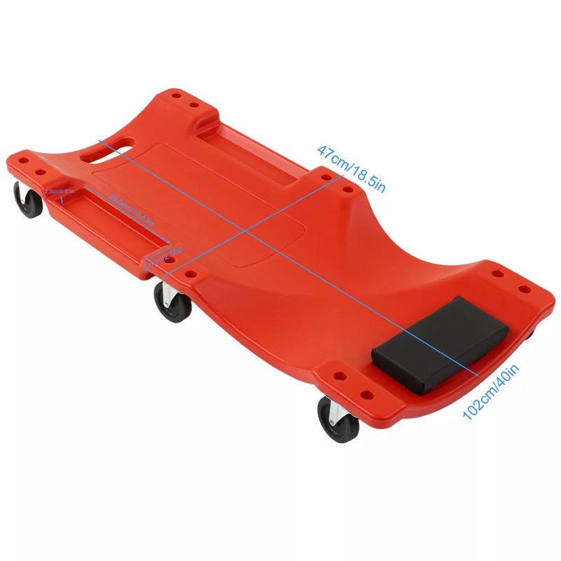 360 degree swivel caster wheels on garage creeper 40 inch