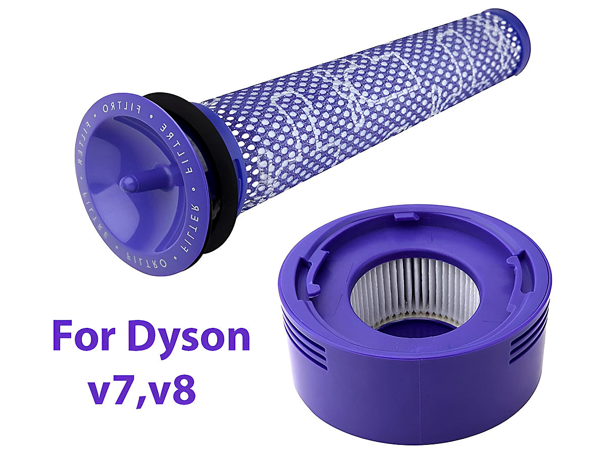 Side view of washable Dyson vacuum pre and post filters