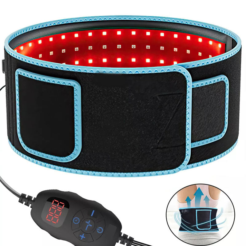 Flexible red light therapy belt rolled up for easy storage