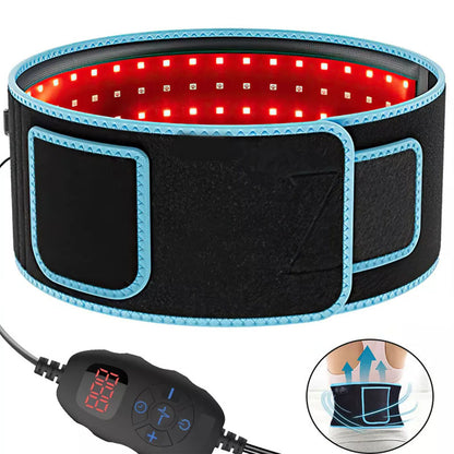 Flexible red light therapy belt rolled up for easy storage