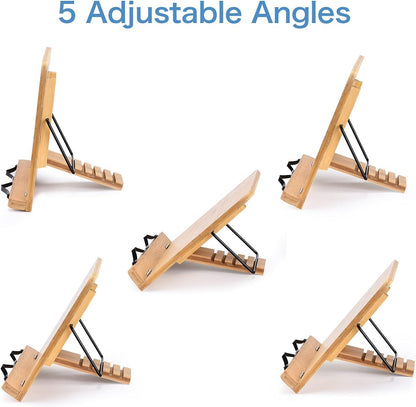 Foldable Wooden Book Holder Stand Reading Adjustable Bookstand