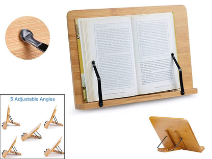 Foldable Wooden Book Holder Stand Reading Adjustable Bookstand