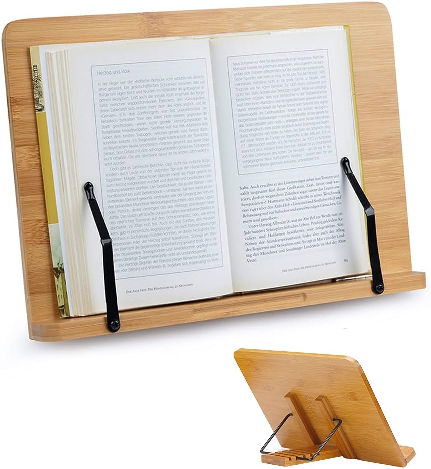 Foldable Wooden Book Holder Stand Reading Adjustable Bookstand