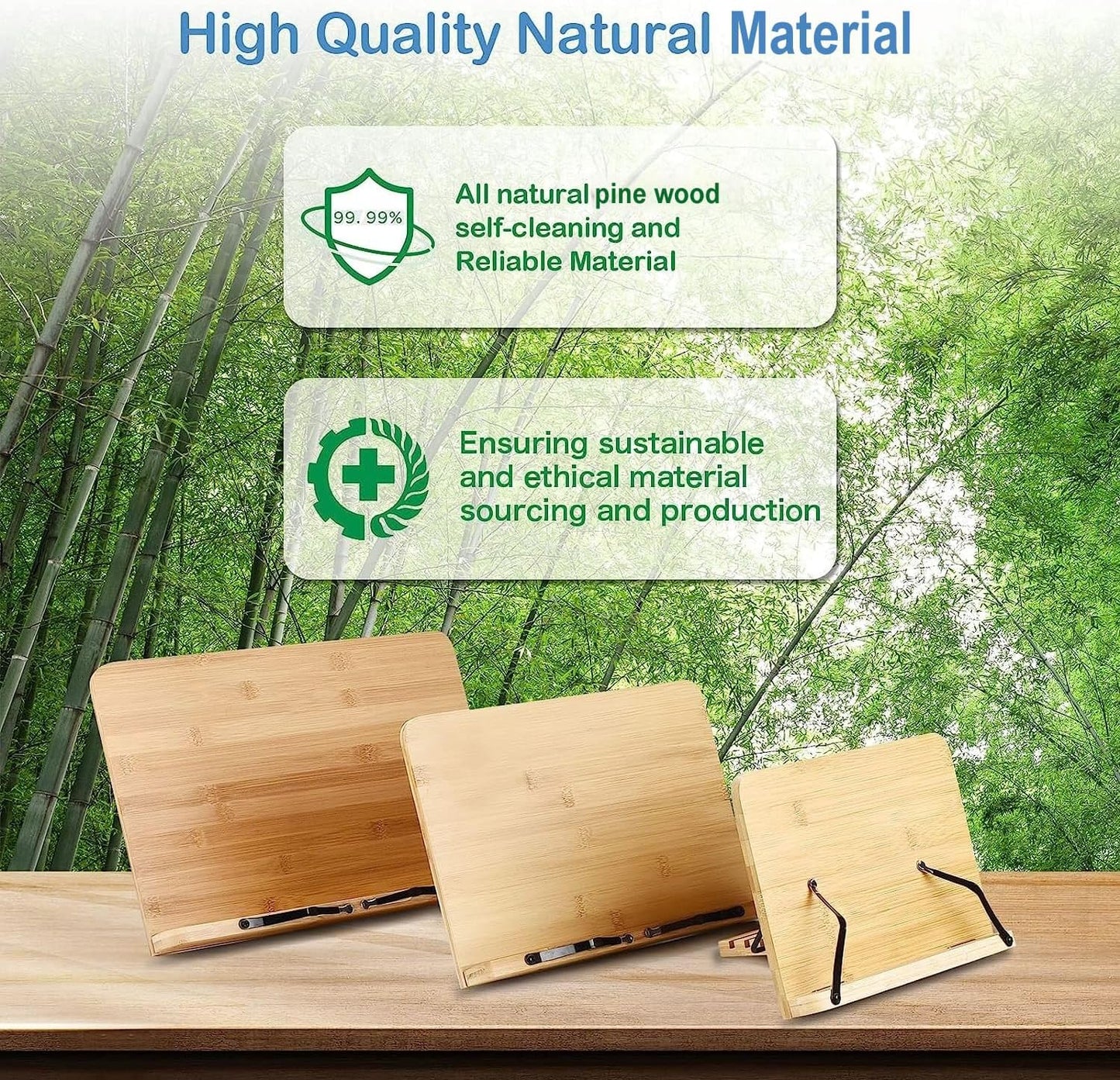 Foldable Wooden Book Holder Stand Reading Adjustable Bookstand