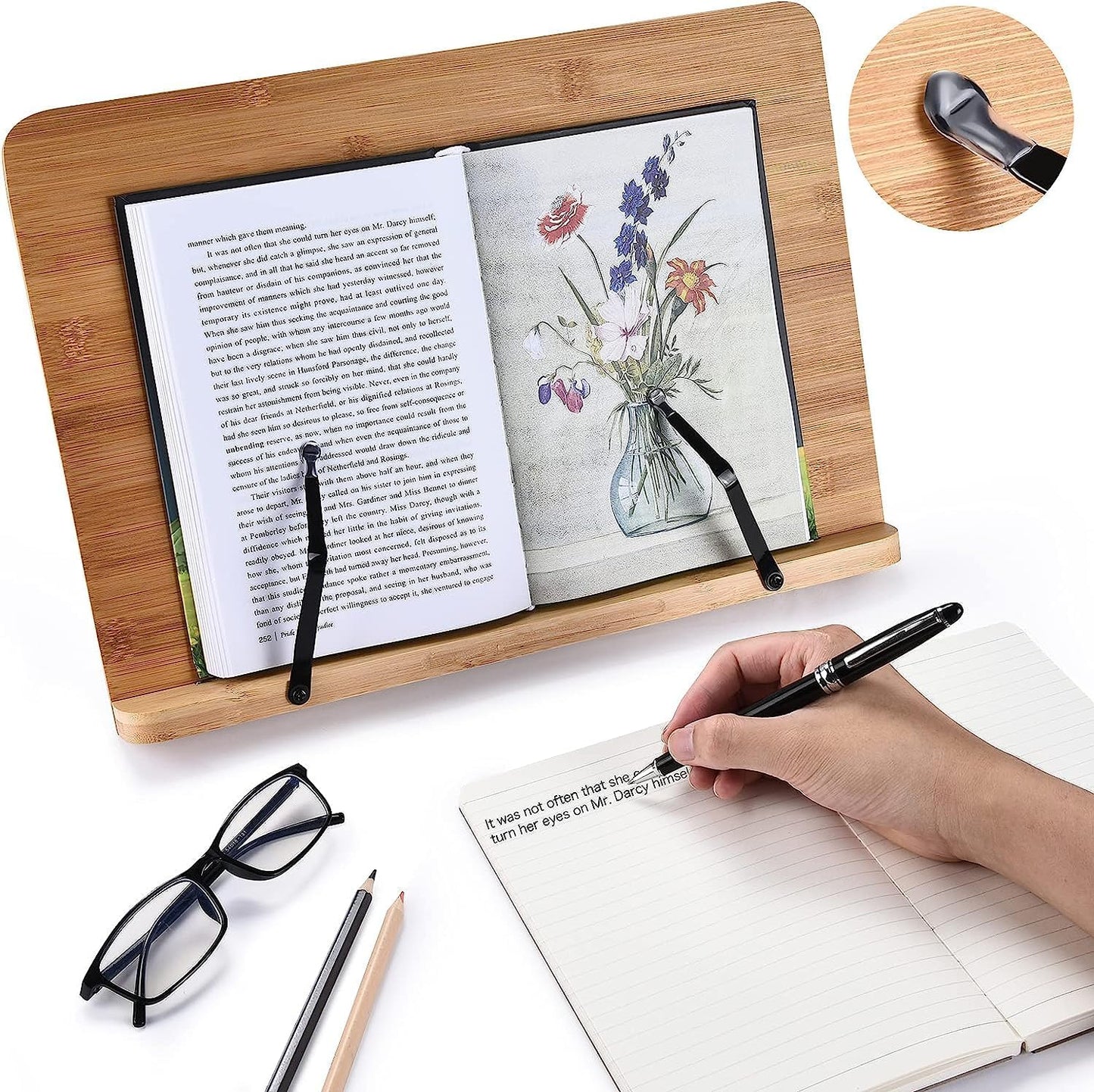 Foldable Wooden Book Holder Stand Reading Adjustable Bookstand