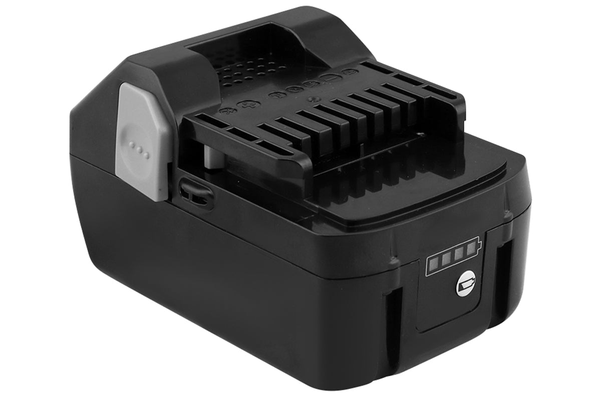 Hitachi 18V 50Ah battery showing connection terminals
