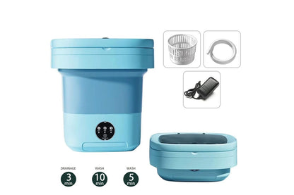 Compact 8L mini washing machine folded flat for easy storage