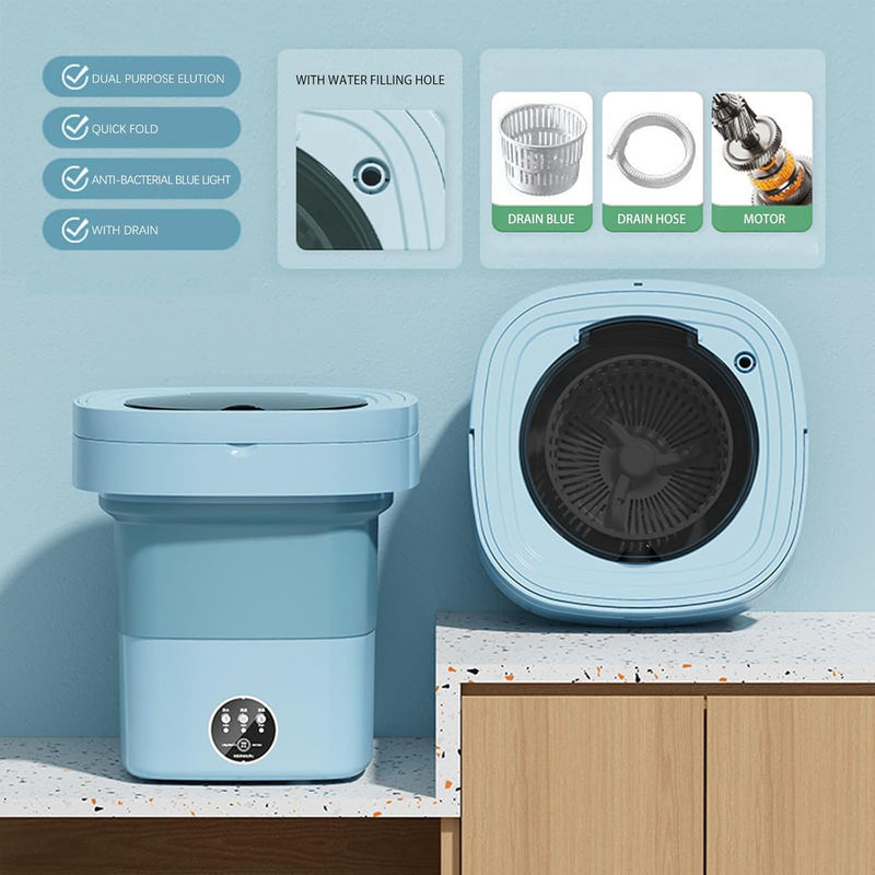 8L Portable Small Foldable mini Washing Machine