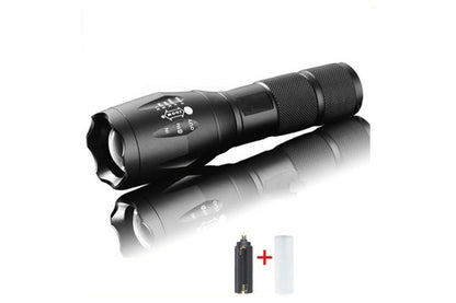 Side angle of LED torch highlighting zoomable head