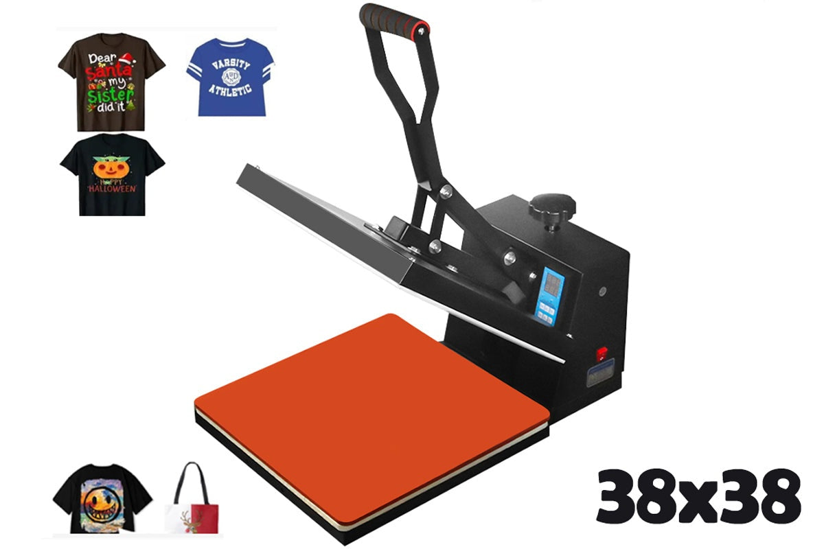 Side angle of heat press machine for t-shirts with aluminium plate
