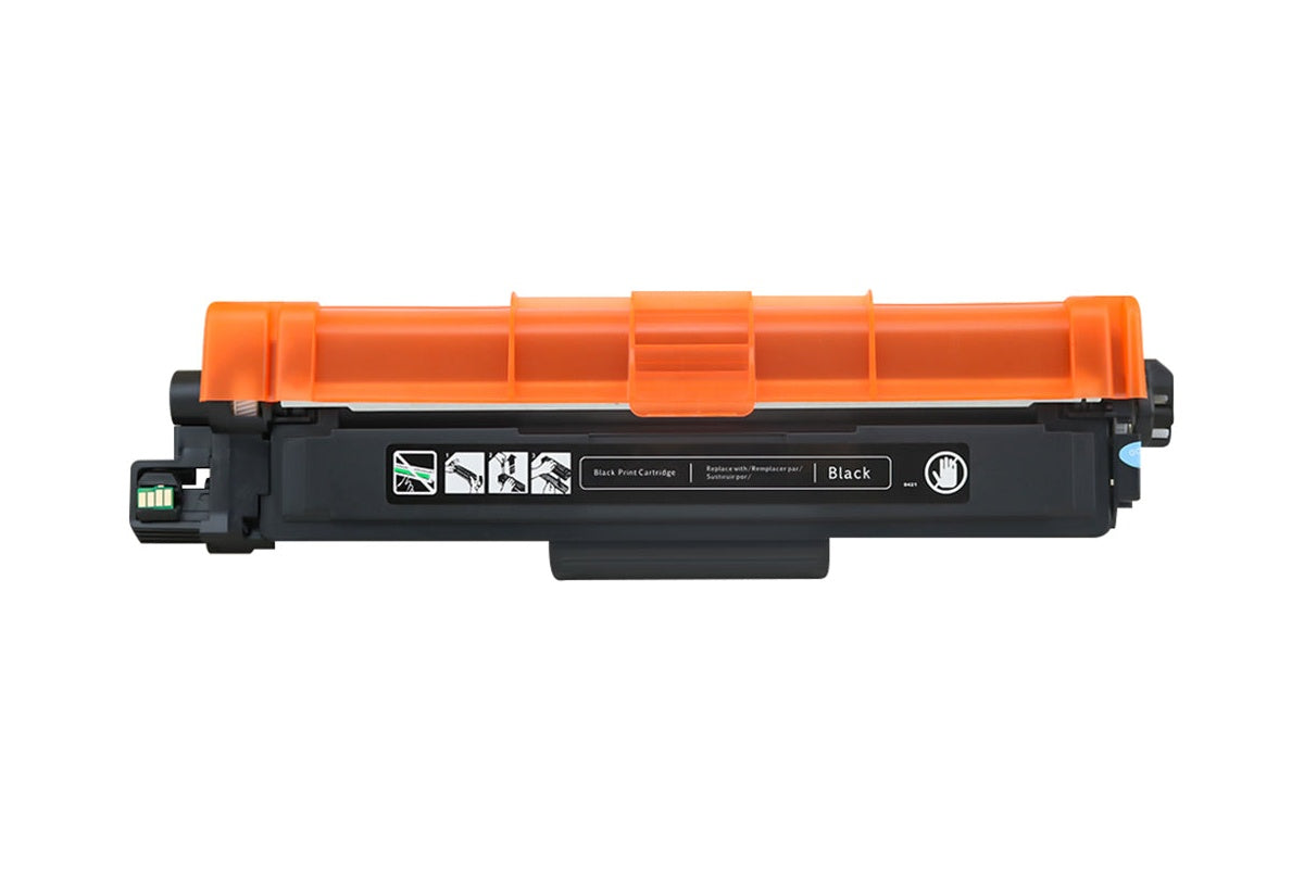 Close up of Brother TN233 TN237 black toner cartridge label