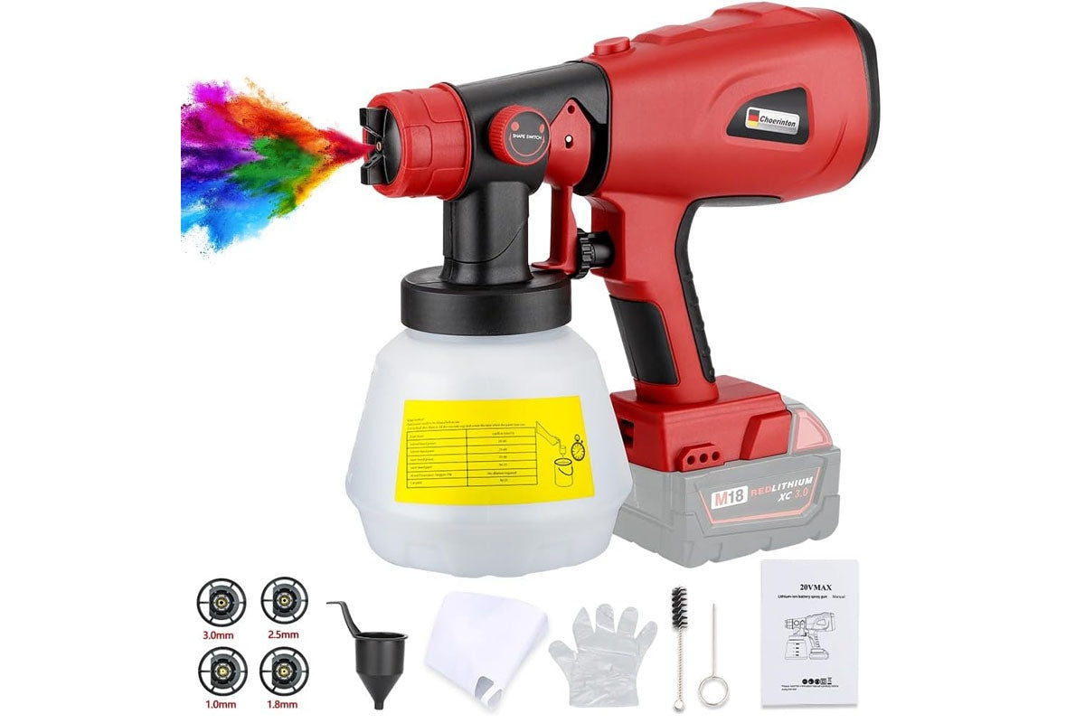 Close up of electric paint sprayer nozzle size selector dial