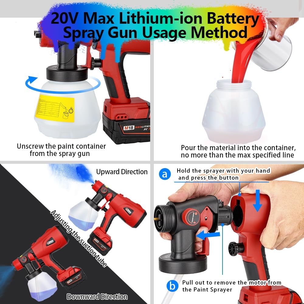 Rear view of cordless paint sprayer showing air flow vent