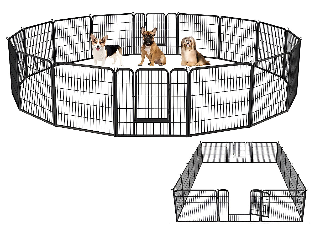 Close up of dog playpen metal frame and smooth wires