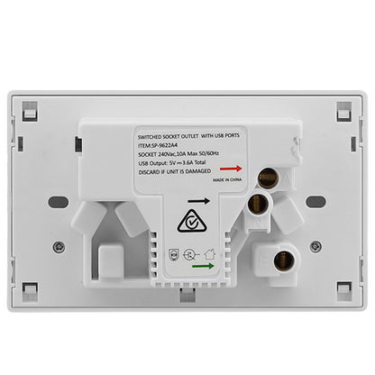 White power point socket with USB charging two devices