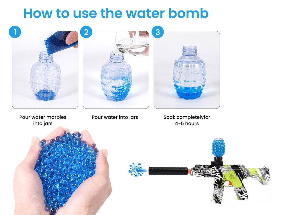 Back view of electric gel blaster water toy showing battery compartment