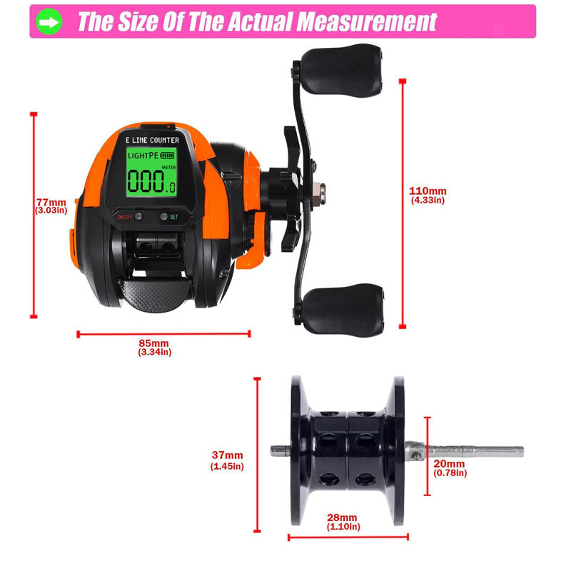 Fishing reel handle and magnetic braking system detail
