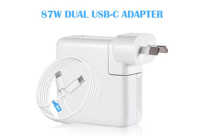 Close up of USB C port on replacement MacBook charger 87W