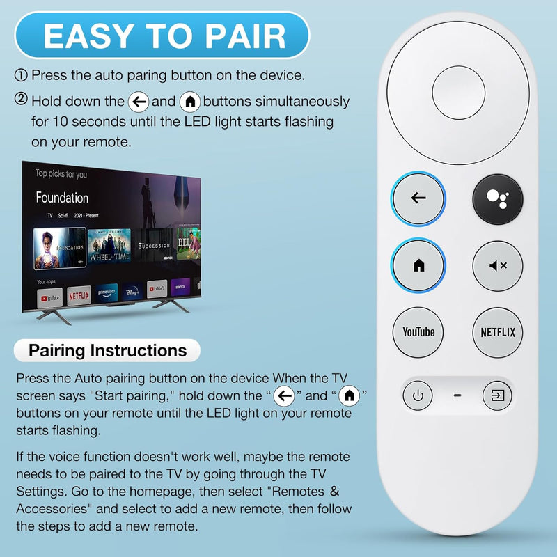 Chromecast Google TV Remote Replacement Compatible