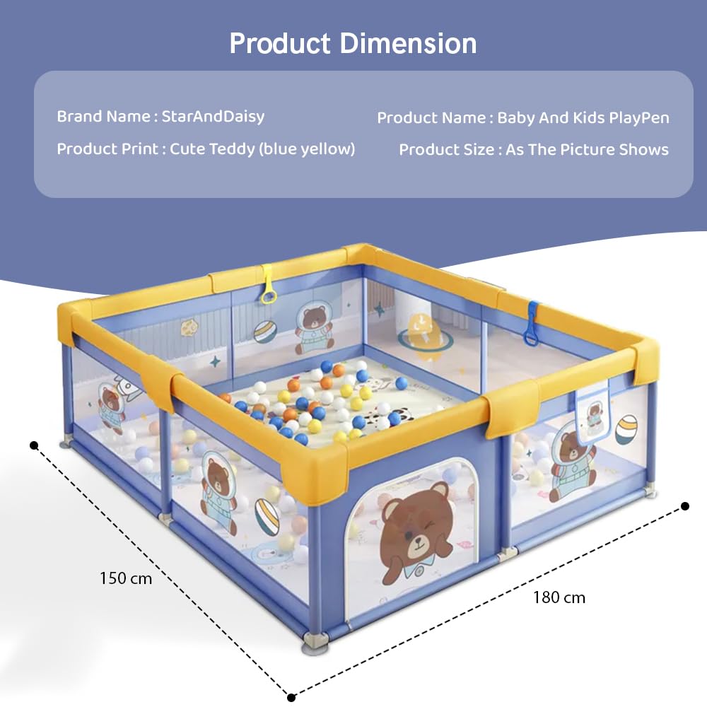 Top angle of baby playpen fence gate with mesh sides