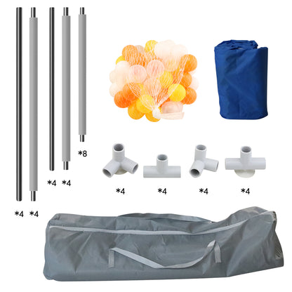 Top angle of portable playpen fence gate showing breathable mesh