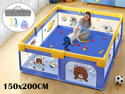 Portable playpen fence gate corner with safety suction cups