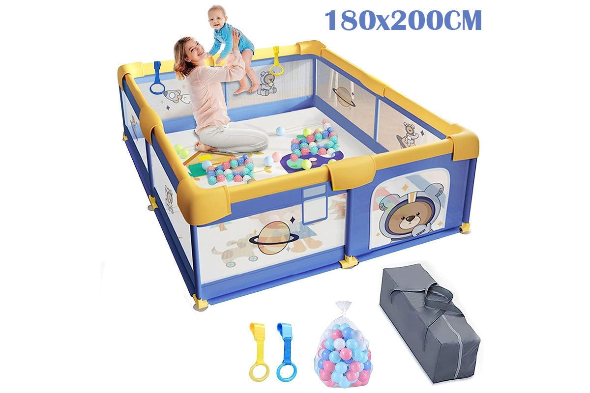 Close up of playpen steel frame and plastic joints