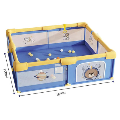 Playpen gate open showing easy access for children