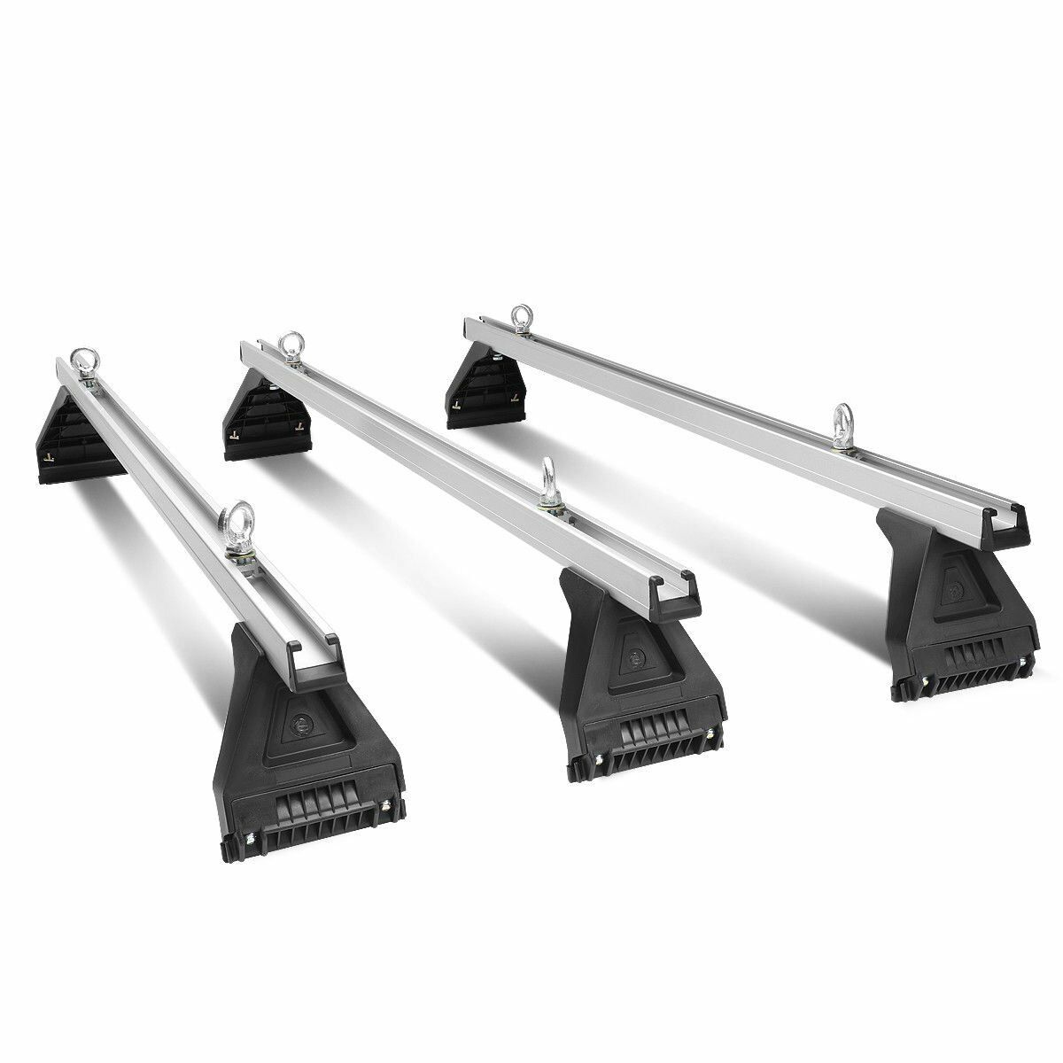 Set of three car roof racks universal cross bars on van roof