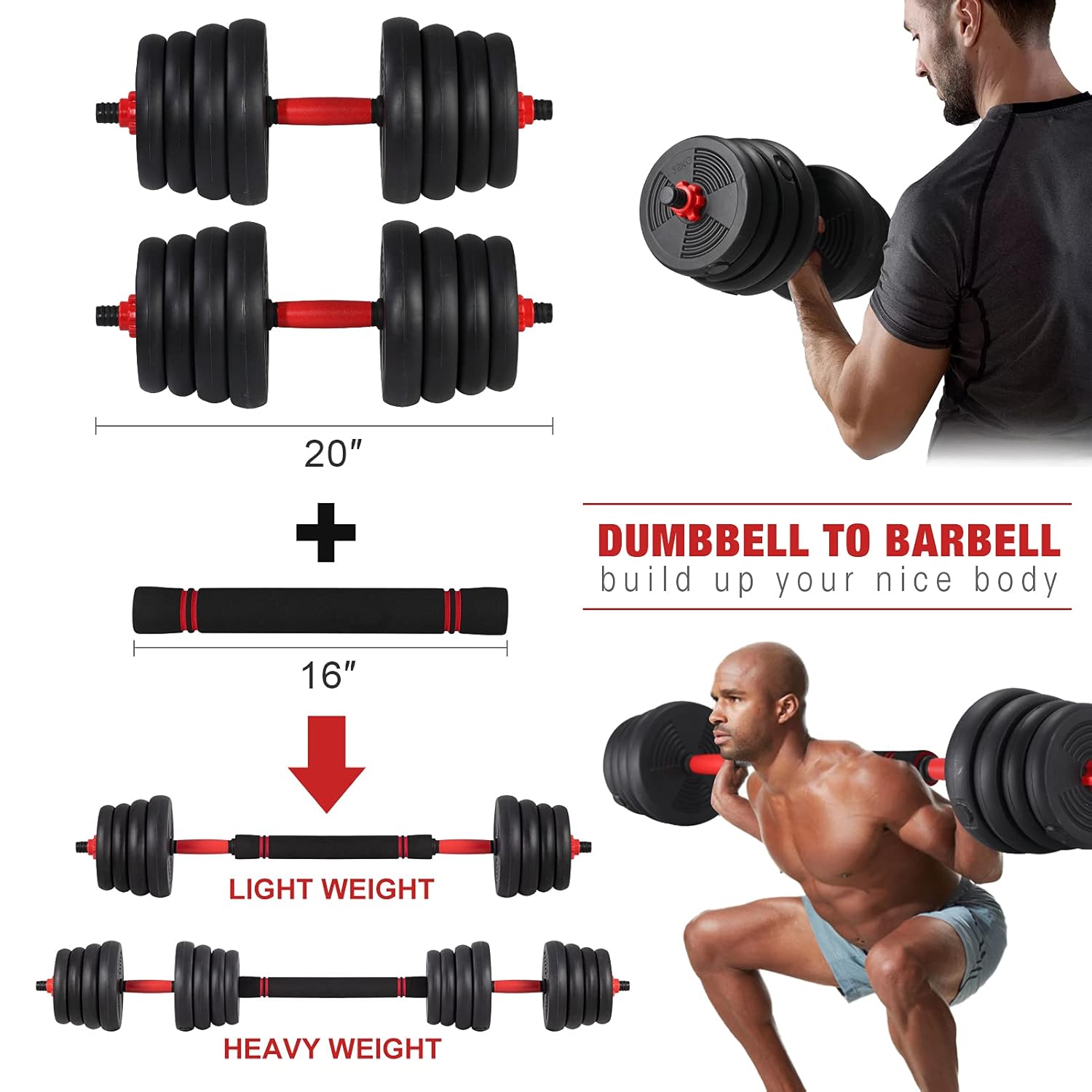 Top angle of adjustable dumbbells set 30kg showing weight plates arrangement