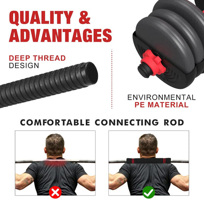 Adjustable dumbbells set 30kg compact design saving space in home gym