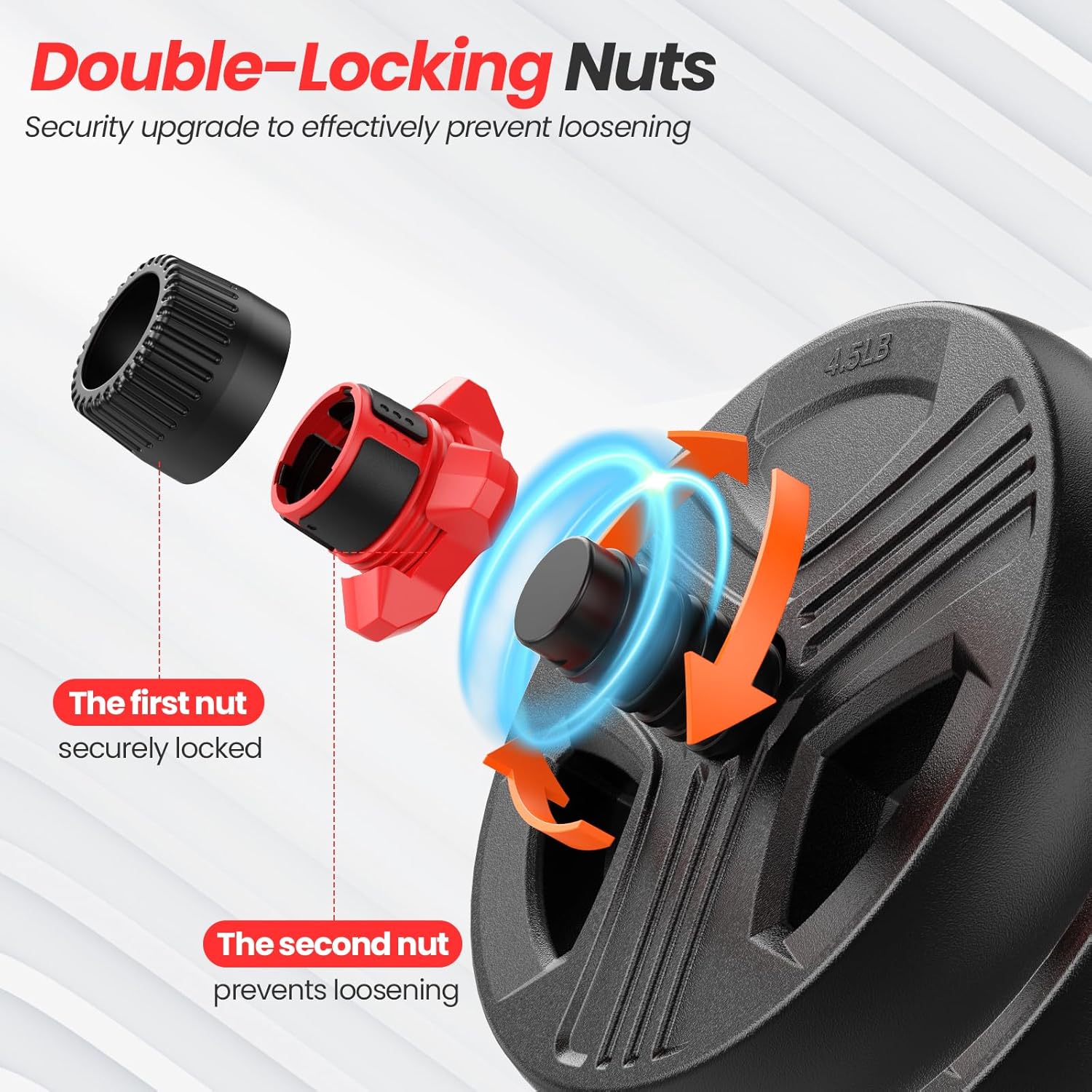 Adjustable dumbbells set 30kg showing ergonomic grip and foam handles