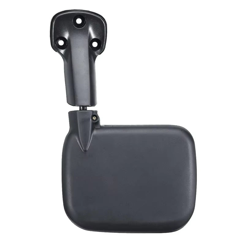 Toyota Hiace tailgate mirror reflecting road scene in daylight