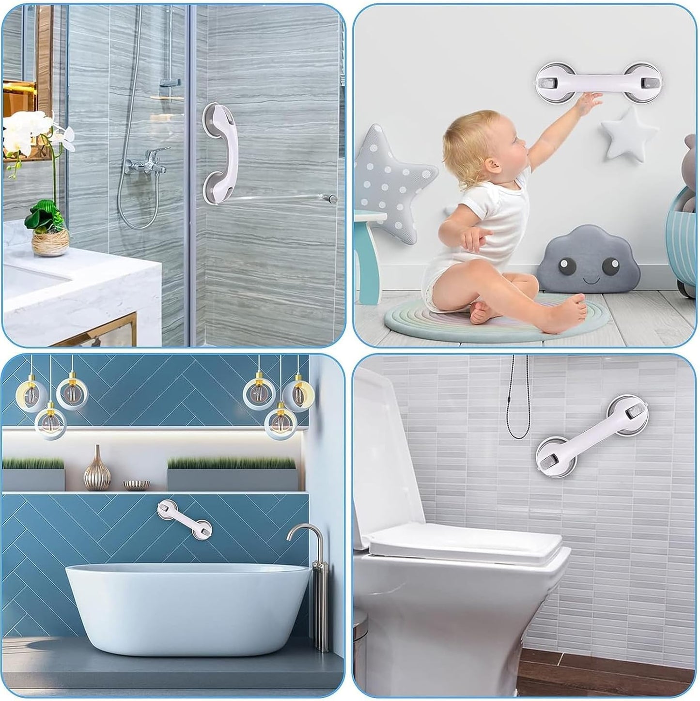 Bathroom Suction Grab Bars Armrest Toilet Assist Handle Shower Handle