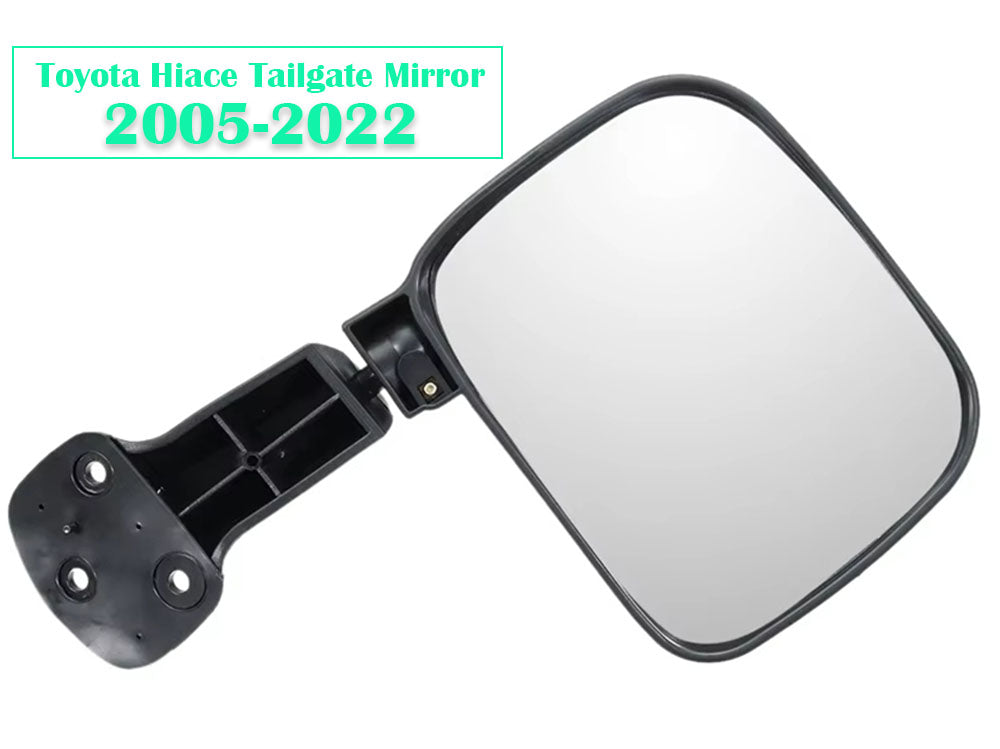 Toyota Hiace tailgate mirror showing easy fitment on left side