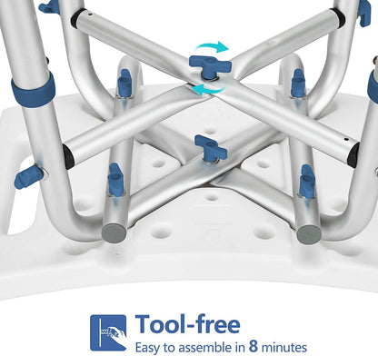 Lightweight shower stool with built-in side handles