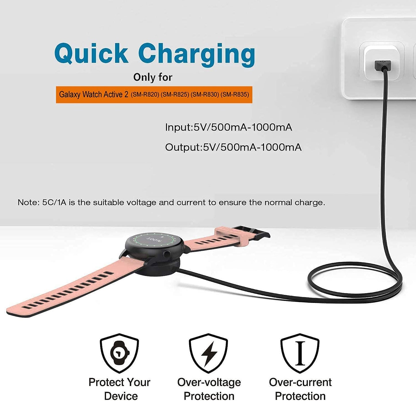 USB Charger For Samsung Galaxy Watch 3 4 5 Active 1 2 3