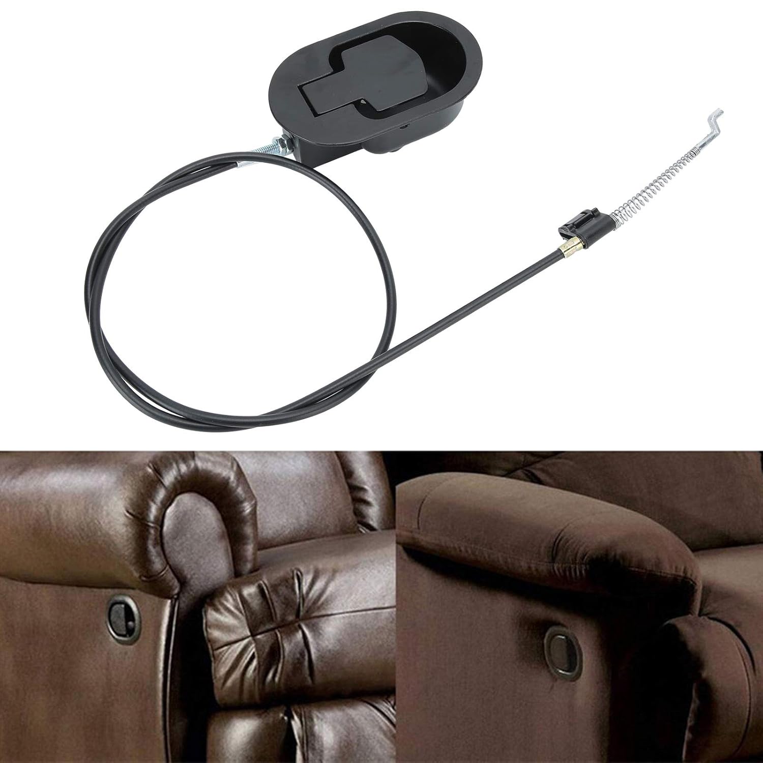 Sofa lounge recliner handle showing mounting points
