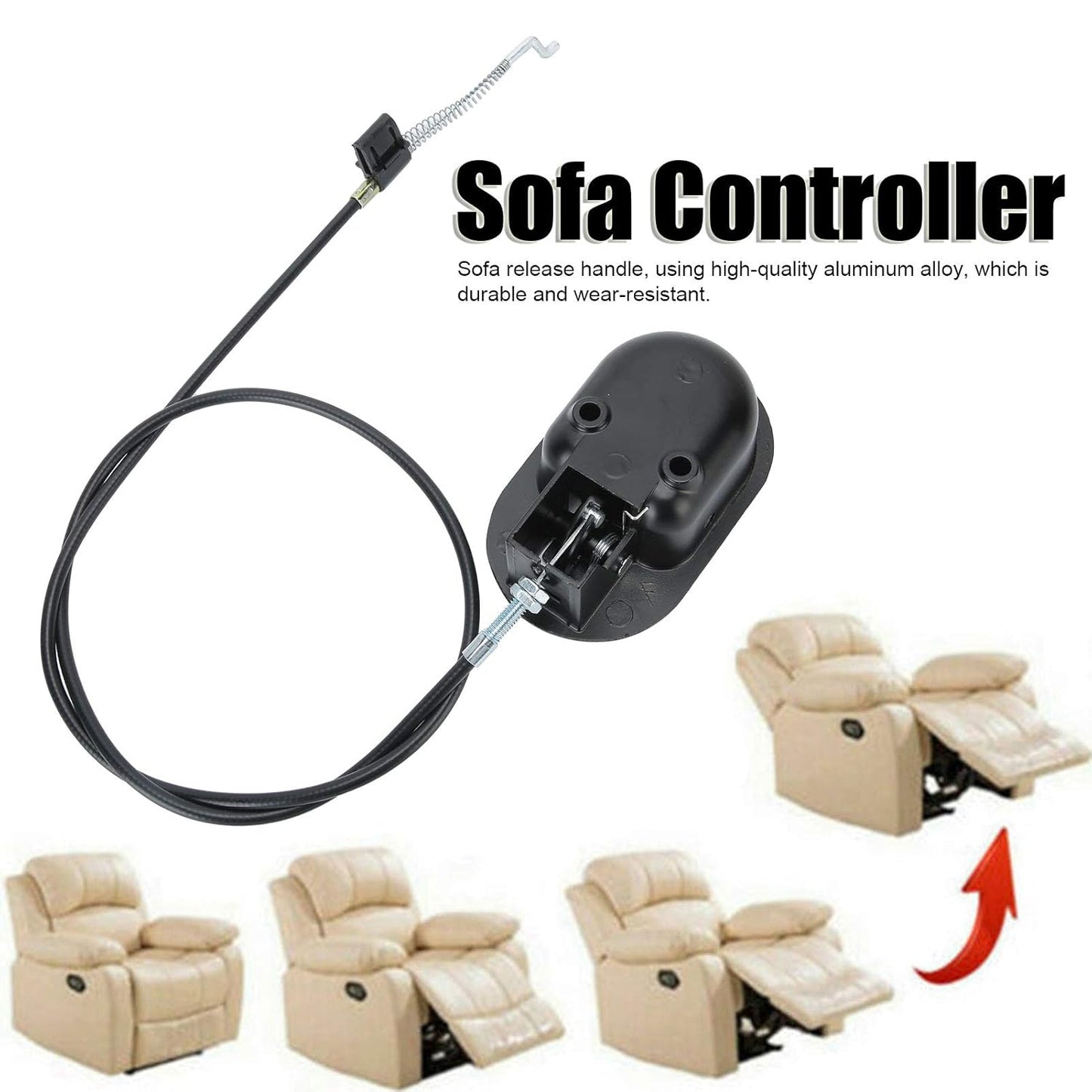Aluminium alloy finish on sofa lounge recliner handle
