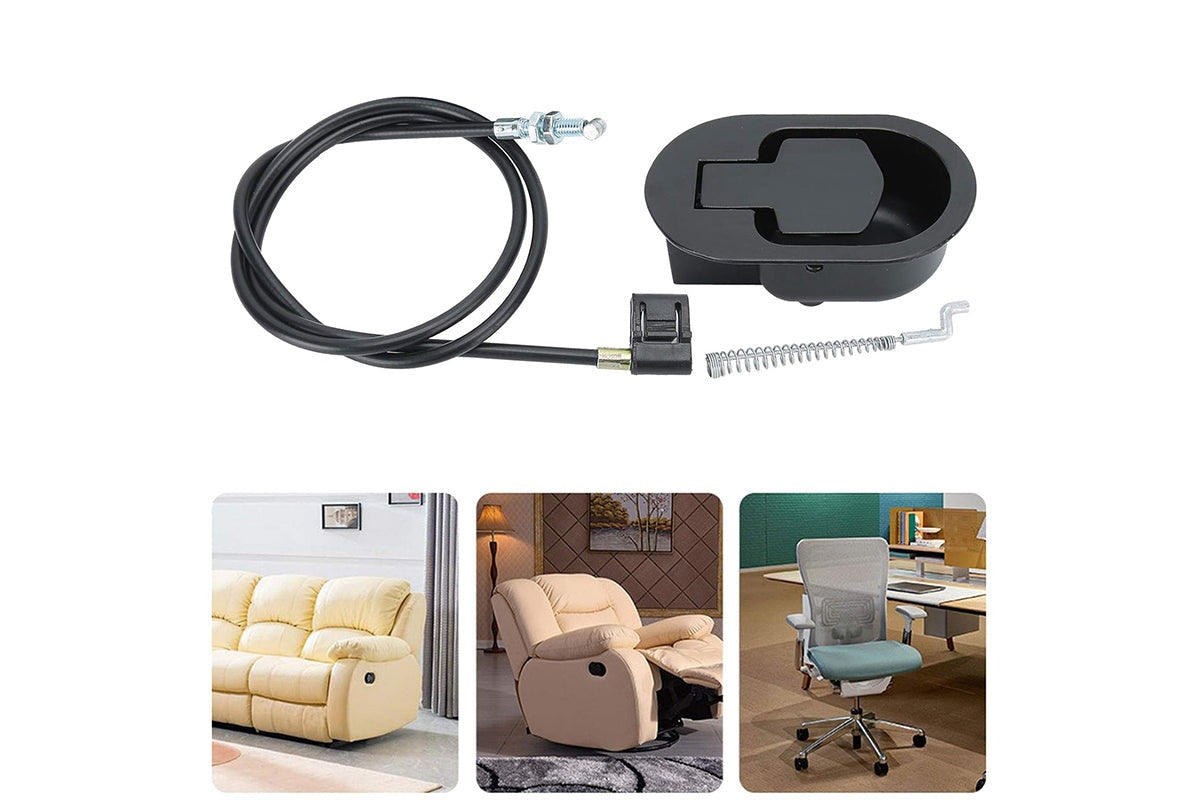 Side view of sofa lounge recliner handle showing handle shape